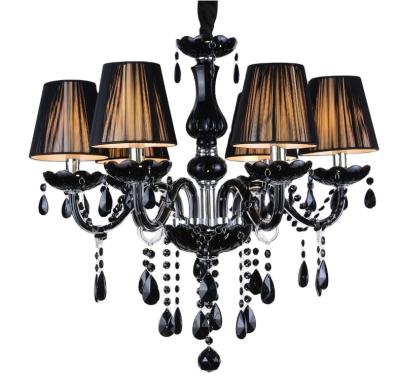 China Contemporary K9 Black Crystal Pendant Lamp Fashion Chandelier 6 Lights for sale