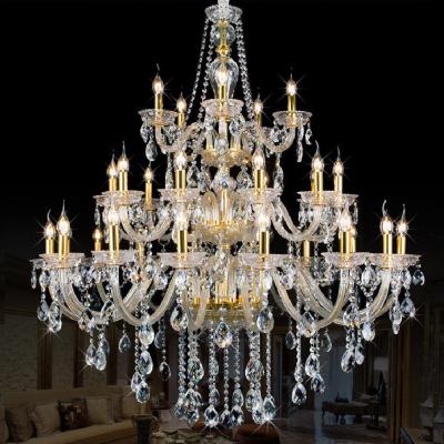 China Chandelier k9 Crystal Glass Pendant Ceiling Lighting Fixture24 of elegant hotel light large large for sale