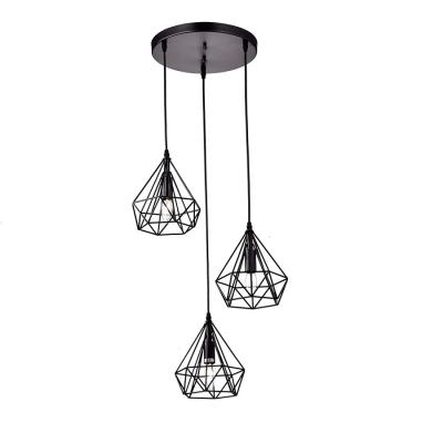 China Rustic Industrial Antique Metal Lighting Fixture Chandeliers Pendant Lamps with 3 Lights for Kitchen for sale