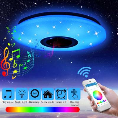 China Contemporary MP3 Music Ceiling Lamp With App Remote Control 24w 36w 60w Colorful Star Pattern Ceiling Led Light for sale