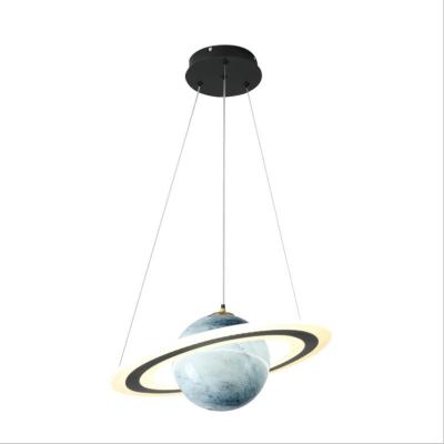 China Children's Room Bedroom Lamp Boy Girl Room Light Creative Modern Nordic Planet Earth Children Chandelier for sale