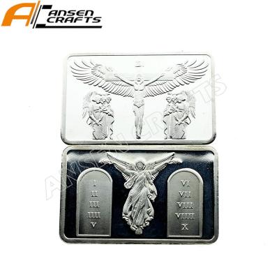 China USA Christian Silver Clad Art Bar Jesus Christ Silver Clad Bars For Sale for sale