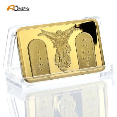 China Worlewide Jesus Christ Bar Gold Plated Jesus Crucifix and 10 Commandments Bullion Bar Religious Catholic Bullion for sale