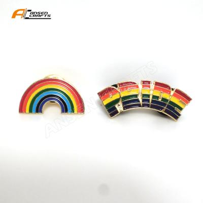 China Europe T Shirt Rainbow Gay Pride Colorful Soft Enamel Shoulder Lapel Pins for sale