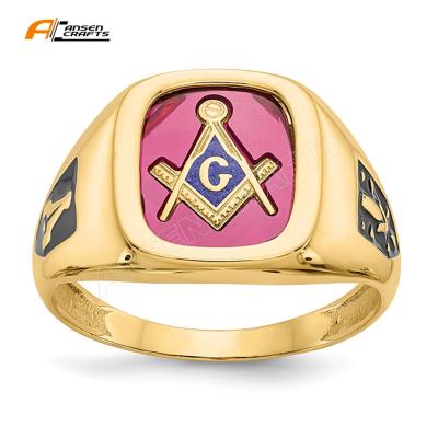 China High Quality Ring Freemasonry Promotional Customized Champion 3D Metal Casting Men's Masonic Ring from Europe for sale