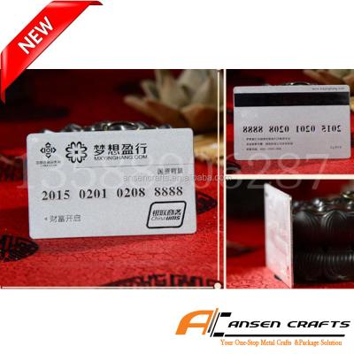 China Flat Credit Card Bank Insurance Loyalty Card Zinc Alloy Metal Business Card for sale