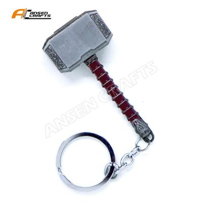 China Custom Souvenir Thanos Marvel's Thor Hammer Pewter Captain America Shield Tin Key Chain Keychain for sale