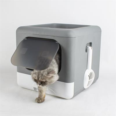 China New Design Viable Enclosed Cat Litter Box Pet Large Cat Sand Basin With Litter Shovel And Drawer for sale