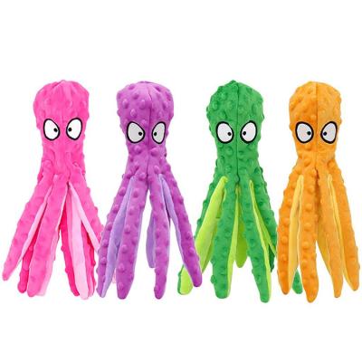 China Octopus Viable Soft Plush Toy 8-Legged Plush Pet Squeak Puzzle Sounding Toy Molar Dog Chewing Training Toy for sale