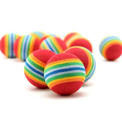 China Solid Bouncy Ball Cat Toy Pet Products Funny Interactive Toy Ball Rainbow Cat Viable for sale