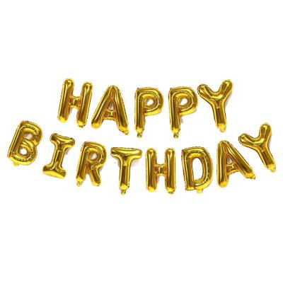 China New 16inch Happy Birthday Letter Balloon Set Birthday Party Decoration Baby Birthday Letter Foil Balloon Aluminum Foil X Rui2022 for sale