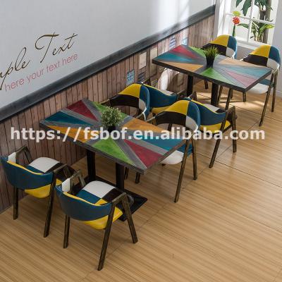 China Nordic dinning booth and table restaurant square dining tables and chairs fashion wrought iron table design cafe furniture for sale