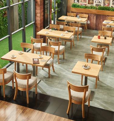 China Modern Cheap Restaurant Bistro Tables Chairs Cafe Table Wood Dining Chair Cafe Furniture for sale