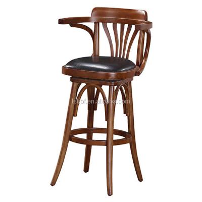 China Modern new design wooden swivel bar stool 360 bar stool wood used swivel bar stools SIH8074 for sale