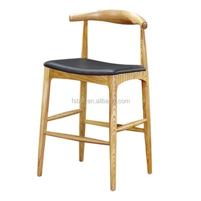 China Nordic New Design Dining Chair Home Center PU Wood Bar Stool,Genuine Leather Bar Stools,Purple Leather Bar Stool SIH8071 for sale