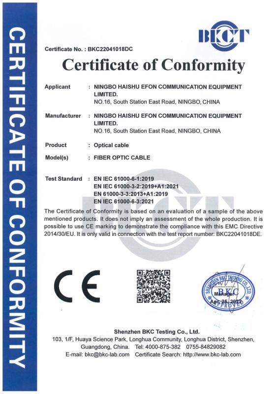 CE - Ningbo Haishu Efon Communication Equipment Limited