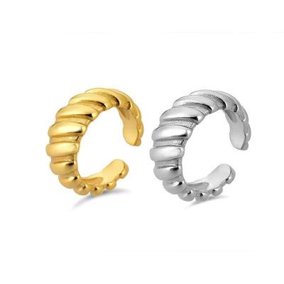 China FASHIONABLE No Twist Ear Piercing For Women 925 Sterling Silver Fashion Minimalist Ear Cuff Hoop Earrings for sale