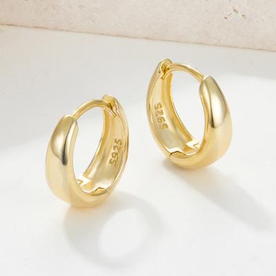 China 925 Sterling Silver Trendy 18k Gold Circle Trendy Thick Hypoallergenic Thick Hypoallergenic Stud Earrings For Women for sale