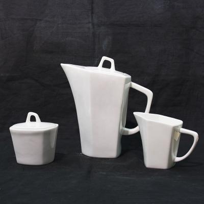 China Tangshan Viable Hot Selling High Quality Customization Teapot 1400ml Sugar Bowl 250ml Milk Bowl 250ml White Bone China for sale