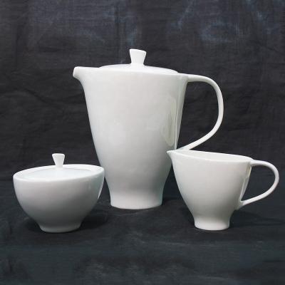 China Tangshan Viable Hot Selling High Quality Customization Teapot 1400ml Sugar Bowl 300ml Milk Bowl 250ml White Bone China for sale