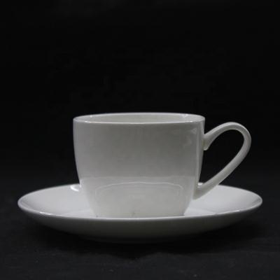 China Tangshan Viable Hot Selling High Quality Customization Great Wall Coffee Cup Saucer White Bone China for sale