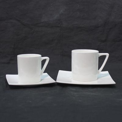 China Tangshan Viable High Quality Customization Hot Selling Tea Cup 200ml Tea Saucer White Bone China for sale