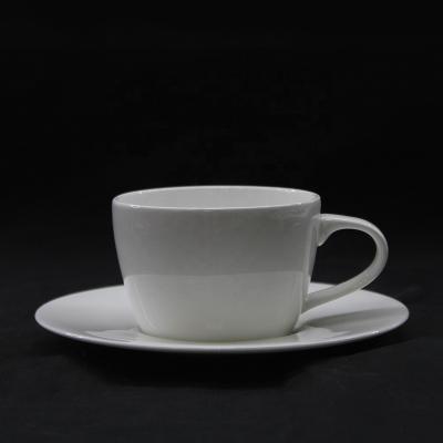 China Tangshan Viable High Quality Customization Hot Sale Espresso Cup 130ml Espresso Saucer White Bone China for sale