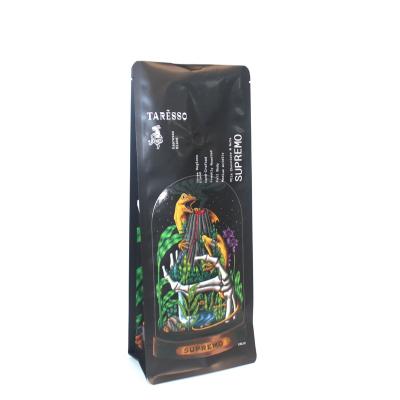 China Custom Logo 1kg BIODEGRADABLE Black Aluminum Foil Coffee Bean Packing Bag With Valve for sale