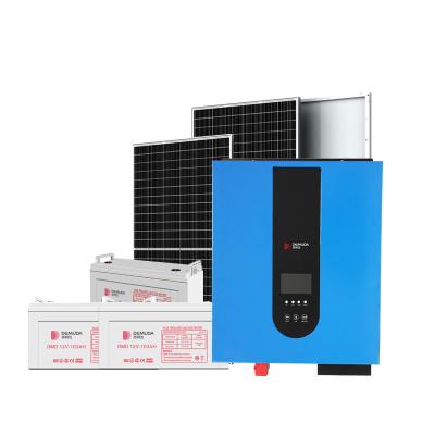 China Small Home Household Type Solar Off-grid 1KW 2KW 4KW 8KW 10KW Roof Power System Photovoltaic Bracket Acid Battery for sale