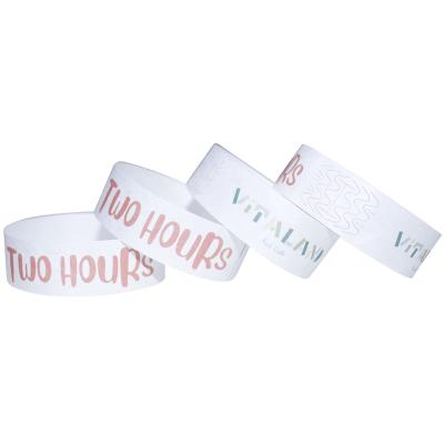 China OEM Library Meeting Service Waterproof Colorful Wrist Bands Tyvek Waterproof Paper Wristbands for sale