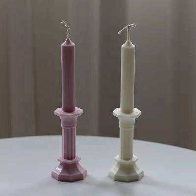 China Custom Birthdays Korea Style Color Candle Holder Shape Soy Wax Candle For Home Decor Wedding Gift for sale