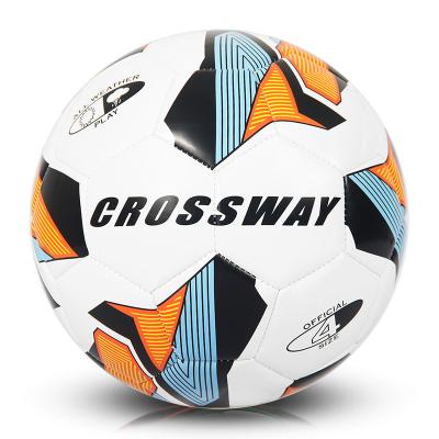 China Foot basket row sports manufacturer CROSSWAY4No. Wholesale Student Children's Training Ball Football AdultPULeather Match School for sale