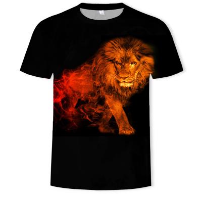 China Oversized Tee Men's Dropped Shoulder Clothing 3D T-shirt Printing Lion T Shirt for sale