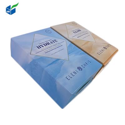 China Recyclable Glossy Lamination Face Mask Packaging Box Drawer Paper Box for sale