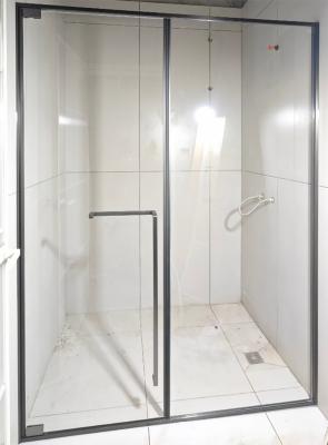 China Bathroom Stainless Steel Extrusion Profiles Water Proof Black Shower Glass Frame for sale