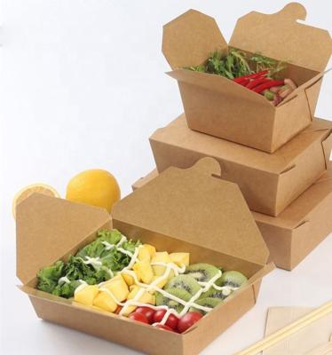 China Wholesale Biodegradable Food Container Salad Box Wrapping Paper Oil Proof Disposable Lunch Box for sale