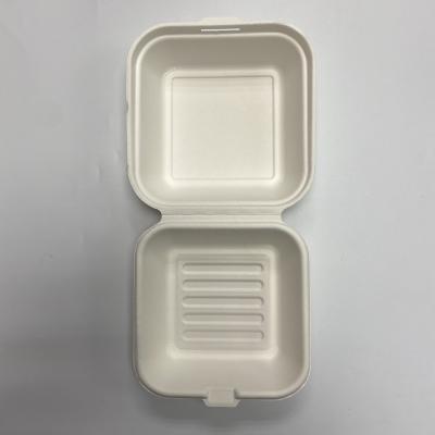 China Greaseproof Biodegradable Sugar Cane Fiber Bagasse Food Container Pulp Food Container Boxes for sale