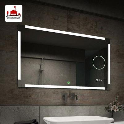 China Led Frameless Mirror 3x 5x Magnifying Magnifying Led Illuminated Wall Mounted Cosmetic Bathroom Mirror With CE ROHS Certified for sale