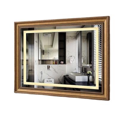 China Minimalist Brushed Nickel Chrome Rectangular Bathroom Mirror Customized Decorative Mirror Glass For Home Hotel Furniture for sale