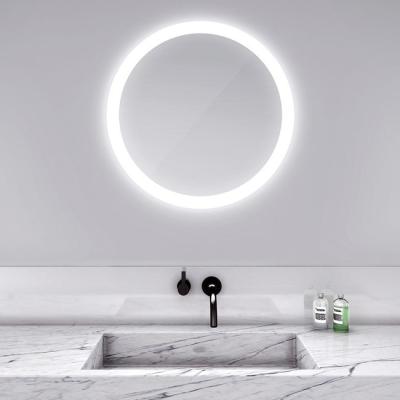 China Customized Modern Illuminated Room Hotel Fogless Mirror With Lights Around Lighted Bath Mirror for sale