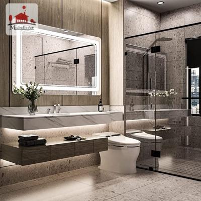 China Wall Mounted Luminous Smart Led Modern Home Lighting Decorative Bathroom Mirror Bath Mirror for sale