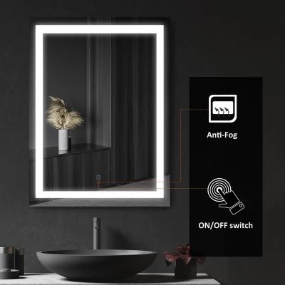 China Amazon Hot Sale Bright Bathroom Modern Frame Led Wall Decoration Shower Bath Mirror Vanity Mirror With Lights for sale