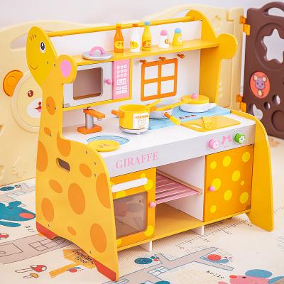 China 2021 Japanese Style Children's Family Toys Diy Cute Fawn Wooden Cooking Set Simulation Wooden Kitchen Toys WT37 for sale