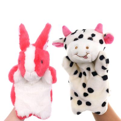 China Wholesale Lightweight Chinese Zodiac Bunny Hand Puppet Cot Stuffed Plush Animal Toys For Baby Telling Interaction Story Sleep Dolls Plushies for sale