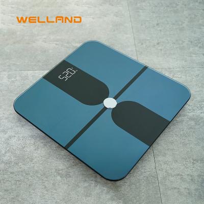 China Fat Scale Personal Digital APP Digital Report Analysis Body WIFI Digital Display Square Smart Tempered Glass Modern Composition Detailed Body Scale for sale