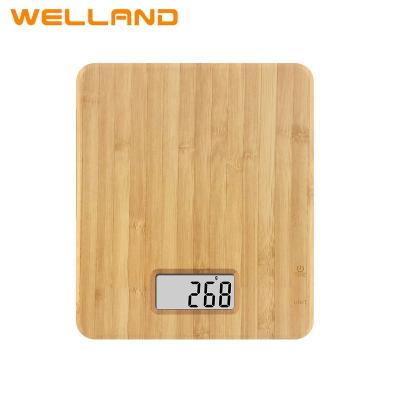 China Concise Design Welland Bamboo Food Digital Household Digit Electron Bamboo Kitchen Scale With Logo for sale