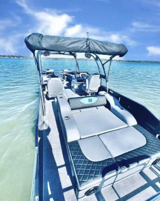 China Allsea 7.6m Water Sport Equipment Allsea 7.6m Decking Luxury Recreational Water Ski Pontoon 25ft Nice Floating Aluminum Dive Boats for sale