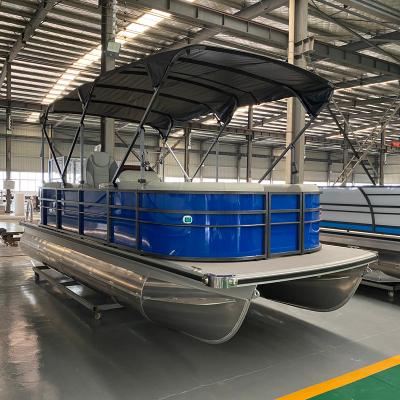 China High Quality Luxury 6.4m Parts Aluminum Pontoon Boats 21ft Guided Fishing Family Of Personal Water Sport Equipment For Cruising for sale