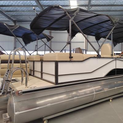 China Water Sport Equipment 25ft 7.5m Allsea Aluminum Pontoon Boats Sales Deck Pontoon Boat For Passenger Transport Islands for sale