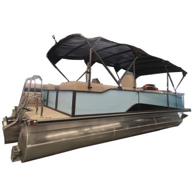 China New Design Entertainment Luxury 8.2m HOT SALE Allsea 27ft ALUMINUM PONTOON FISHING BOAT MANUFACTURER for sale